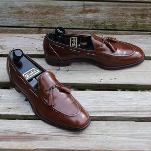 Brown Leather Tassel Loafers - Men's Slip-On